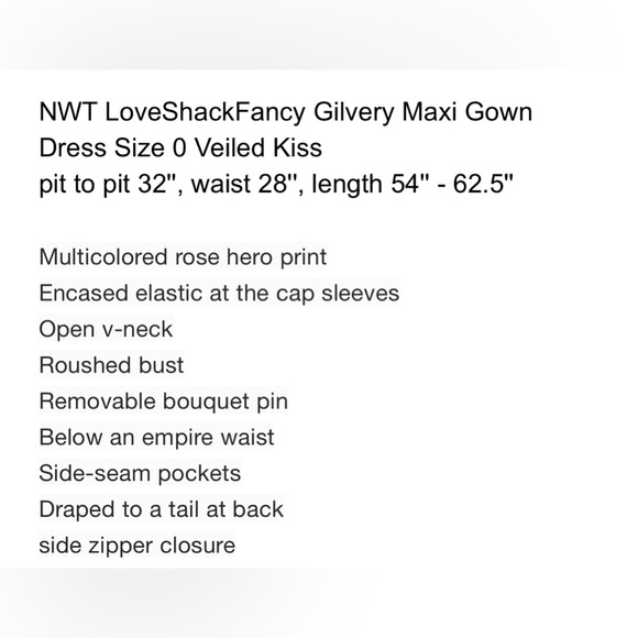 LOVESHACKFANCY new with tags Glivery Dress in Veiled Kiss size 0 - Picture 12 of 13